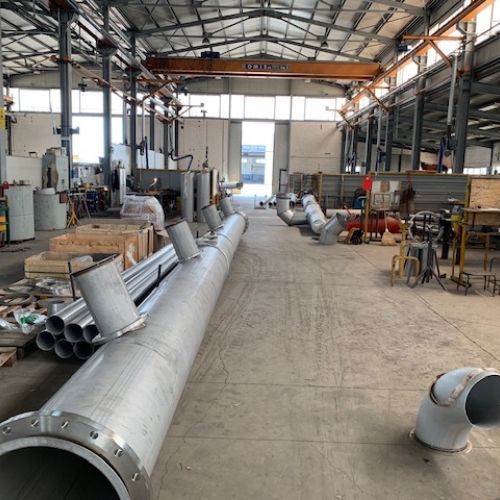 Prefabrication piping for water treatment plant